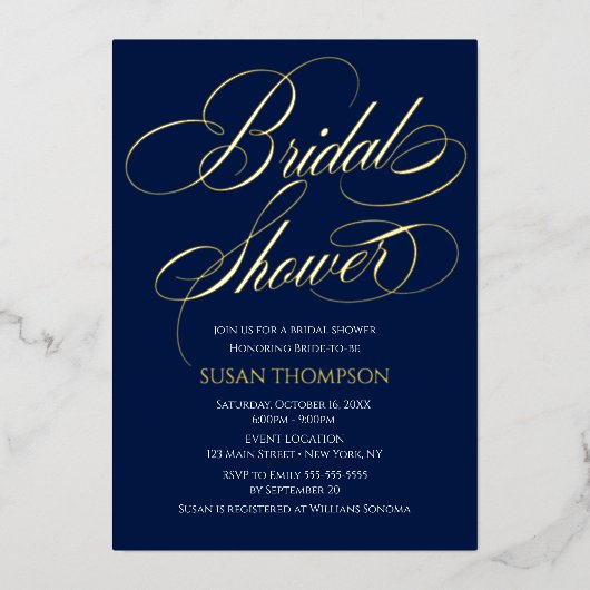 Bridal Shower Elegant Invitation Foil Invitation Folieneinladung (Vorderseite)