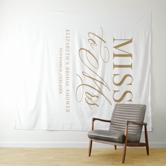 Bridal shower elegant Miss to Mrs backdrop Wandteppich (Beispiel (Horizontal))