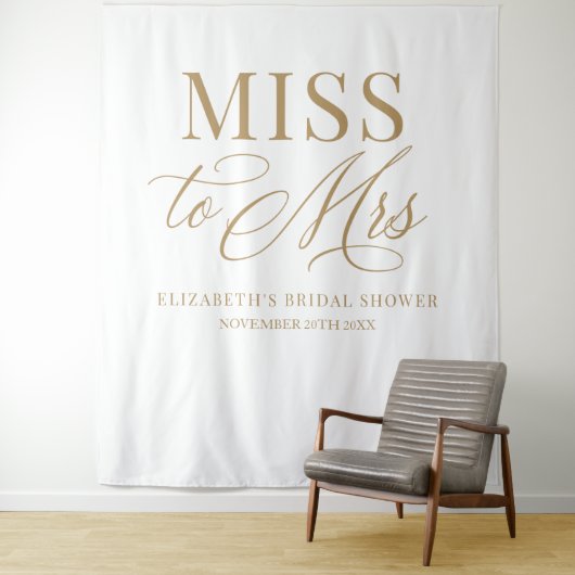 Bridal shower elegant Miss to Mrs backdrop Wandteppich (Beispiel)