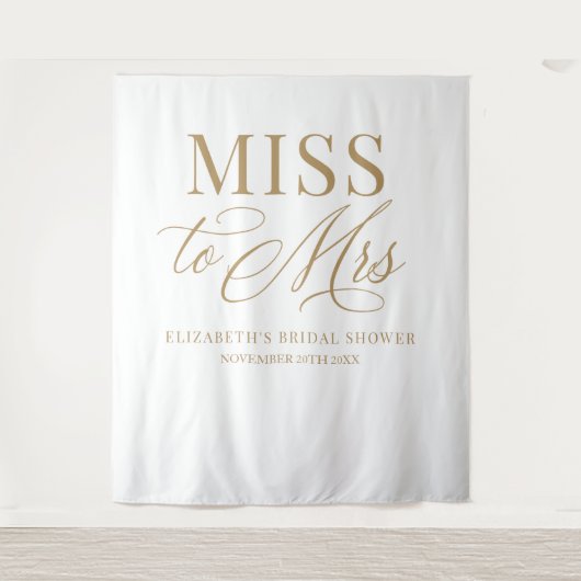Bridal shower elegant Miss to Mrs backdrop Wandteppich (Vorderseite)