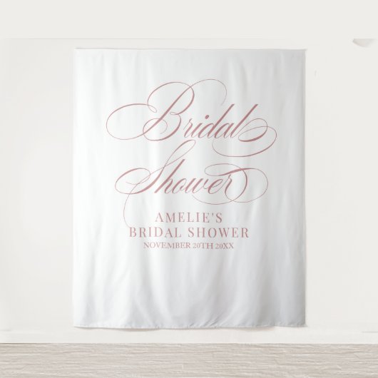 Bridal shower elegant modern pink backdrop wandteppich (Vorderseite)