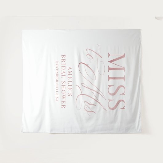 Bridal shower elegant rose gold backdrop wandteppich (Vorderseite (Horizontal))