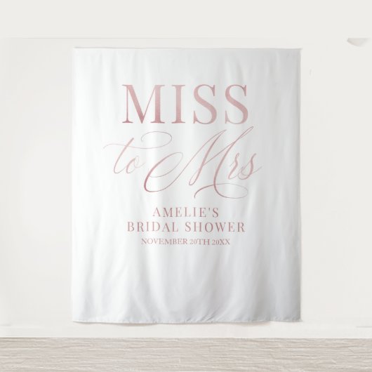 Bridal shower elegant rose gold backdrop wandteppich (Vorderseite)