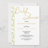 Bridal Shower Fern Leaf Border Einladung (Vorderseite)