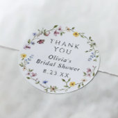 Bridal Shower Floral Wildflower Bloom Favor Runder Aufkleber