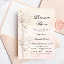 Bridal shower flowers love in bloom blush luxury