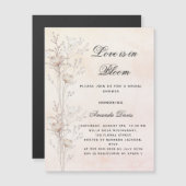 Bridal shower flowers love in bloom blush luxury magneteinladung (Vorne/Hinten)