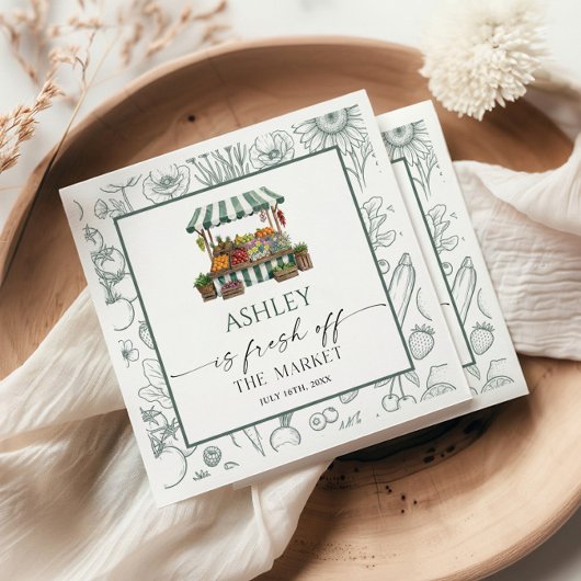 Bridal Shower Fresh Off The Market Serviette