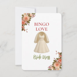 Bridal Shower Game Bingo Card – Bride Dress