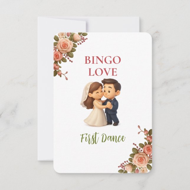 Bridal Shower Game Bingo Card – First Dance (Vorderseite)