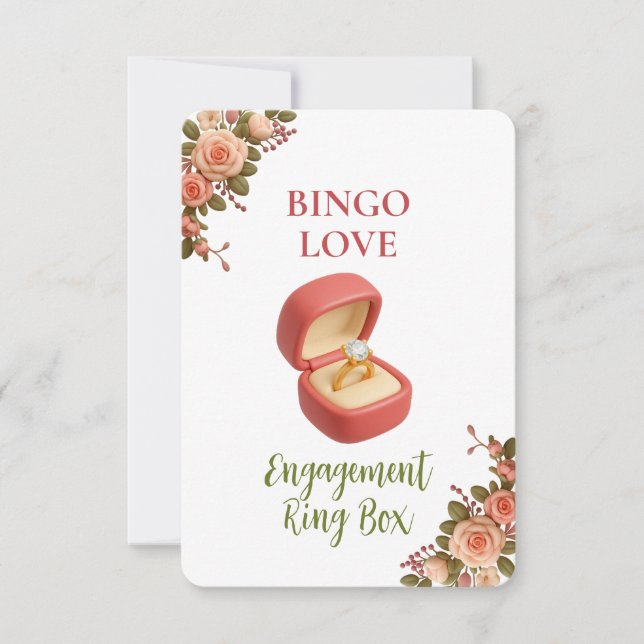 Bridal Shower Game Bingo Card – Ring Box (Vorderseite)