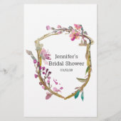 Bridal Shower Game Cherry Blossom Guess the Dress Flyer (Hinten)