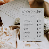 Bridal Shower Game Template | Who Has Been Where Einladung