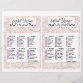 Bridal Shower Game- What i in your purse? (Vorderseite)