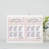 Bridal Shower Game- What i in your purse? (Stehend Vorderseite)