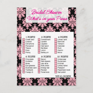 Bridal Shower game, What i, your purse Einladungspostkarte