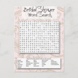 Bridal Shower game, Word SEarch, Einladungspostkarte<br><div class="desc">Romantic Bridal Shower game,  Word Search, </div>