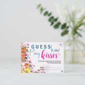 Bridal Shower Guess How Many Kisses Spring Floral Begleitkarte (Stehend Vorderseite)
