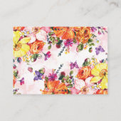 Bridal Shower Guess How Many Kisses Spring Floral Begleitkarte (Rückseite)