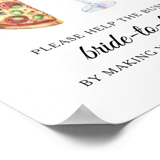  bridal shower Help the busy bride Address Poster (Ecke)