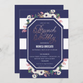BRIDAL SHOWER INVITATION - Brunch- und Blasenkamme Einladung (Vorne/Hinten)