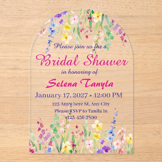 Bridal Shower Invitation Card Acryleinladungen (Vorderseite)