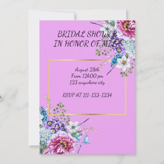 BRIDAL SHOWER INVITATION EINLADUNG (Vorderseite)