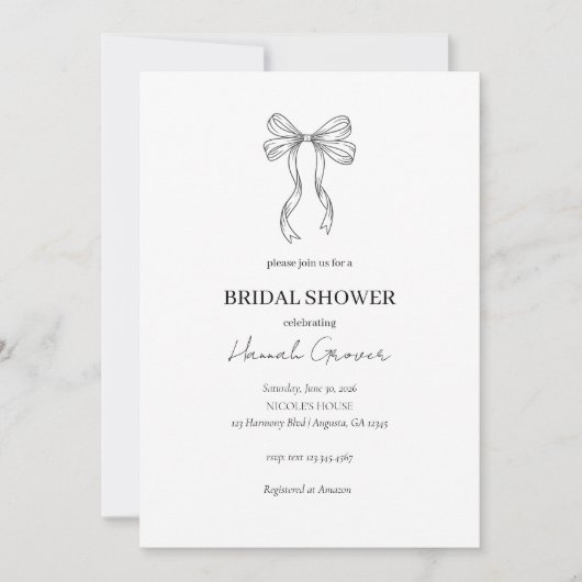 Bridal Shower Invitation Einladung (Vorderseite)