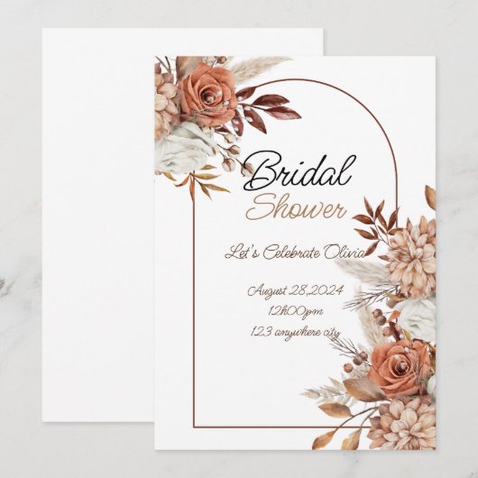 BRIDAL SHOWER INVITATION EINLADUNG (Vorne/Hinten)