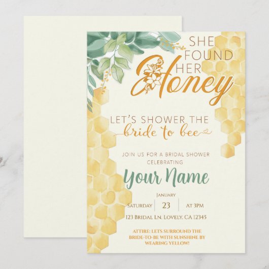 Bridal Shower Invitation Einladung (Vorne/Hinten)