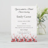 Bridal Shower Invitation Elegant Floral Template Einladung (Stehend Vorderseite)