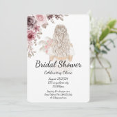 BRIDAL SHOWER INVITATION FLORAL SAVE THE DATE (Stehend Vorderseite)