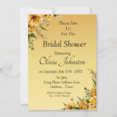 Bridal Shower Invitation - Golden Yellow Flowers Karte (Vorderseite)