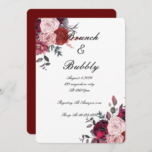 BRIDAL SHOWER INVITATION SAVE THE DATE (Vorne/Hinten)