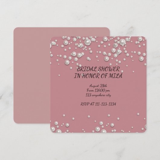 BRIDAL SHOWER INVITATION SAVE THE DATE (Vorne/Hinten)