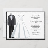 Bridal Shower Invitation - Tux und Hochzeitskleid Einladung (Vorderseite)