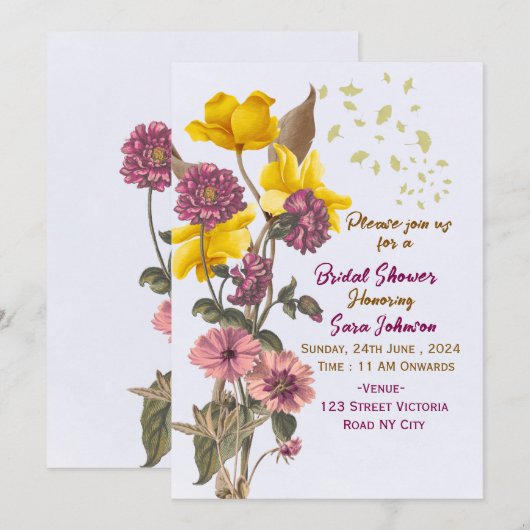 Bridal Shower Invitations  Einladung (Vorne/Hinten)