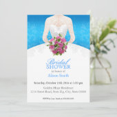 Bridal Shower light blue invitation Einladung (Stehend Vorderseite)
