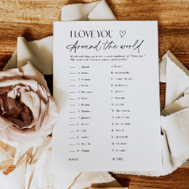 Bridal Shower Love Languages Matching Game Card Einladung