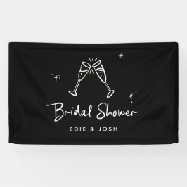 Bridal shower modern natural elegant handwritten banner