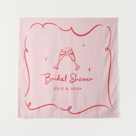 Bridal shower modern natural elegant handwritten wandteppich