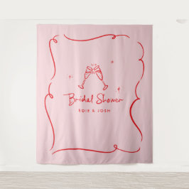 Bridal shower modern natural elegant handwritten wandteppich