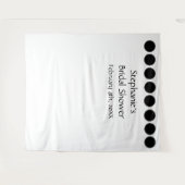 Bridal Shower Monogram Name Black Dots White Cool Wandteppich (Vorderseite (Horizontal))