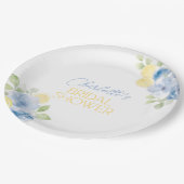 Bridal Shower Napkins Main Squeeze Blue Flowers Pappteller (Schrägansicht)