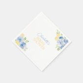 Bridal Shower Napkins Main Squeeze Blue Flowers Serviette (Ecke)