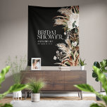 Bridal shower pampas modern elegant black wandteppich<br><div class="desc">Bridal shower pampas grass and eucalyptus modern boho elegant natural,  black stylish farmhouse rustic party decor design.</div>