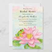 Bridal Shower Pink Waterlily & Tree Frog Einladung (Vorderseite)
