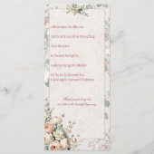 Bridal Shower Program Card | Romantic Blush Rose Programm (Rückseite)