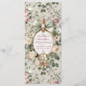 Bridal Shower Program Card | Romantic Blush Rose Programm (Vorderseite)