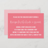 Bridal Shower Recipe Card Saying Invitation Insert Einladung (Vorne/Hinten)